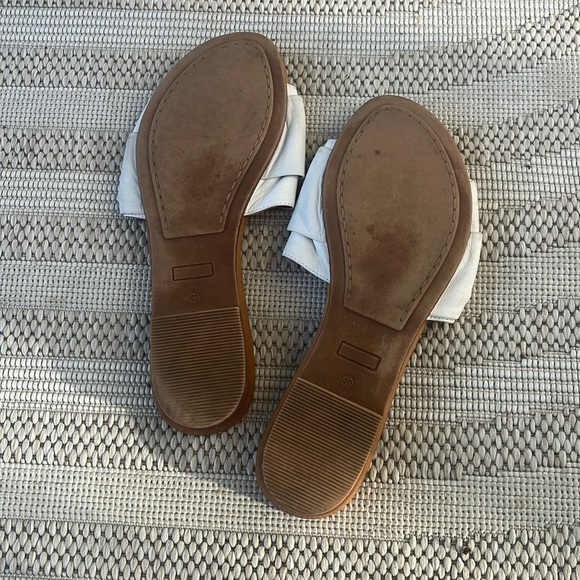 MIZ MOOZ NYC ANGELINA White Leather Sandals women EU 40 USA 9.5/10 Flat Slides - Picture 7 of 9